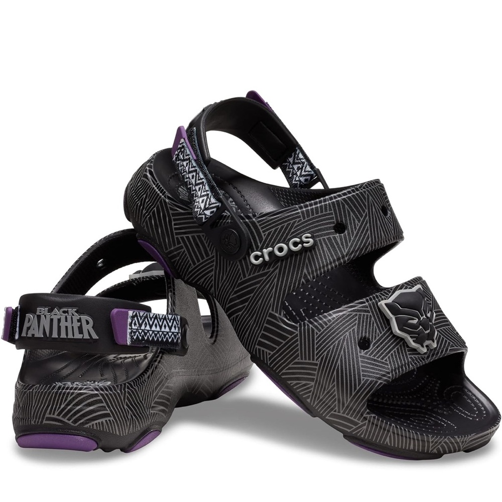Black Panther Crocs Sandals